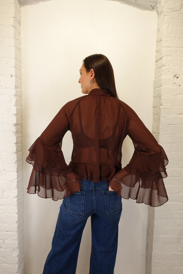 Kyle Sheer Ruffle Top
