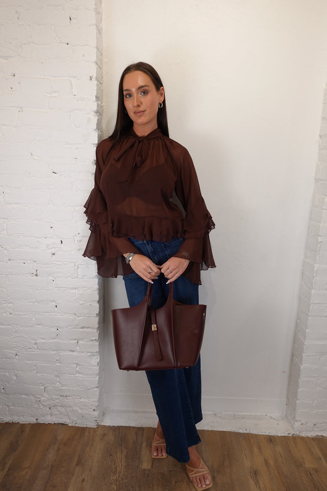 Kyle Sheer Ruffle Top