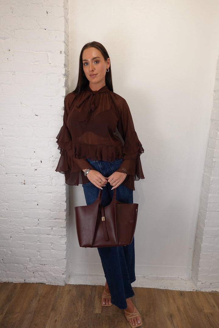 Kyle Sheer Ruffle Top