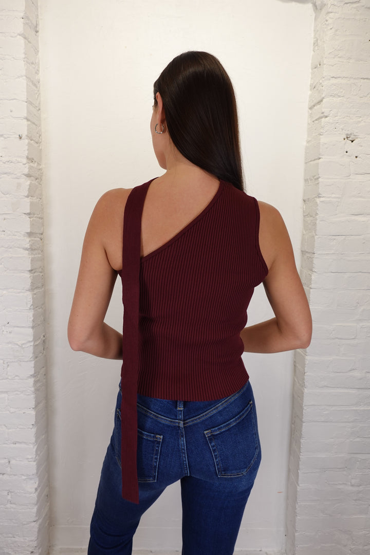 Selah One Shoulder Knit Top