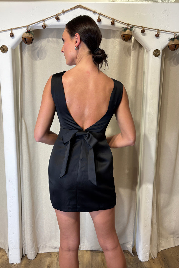 Back Bow Shift Mini Dress