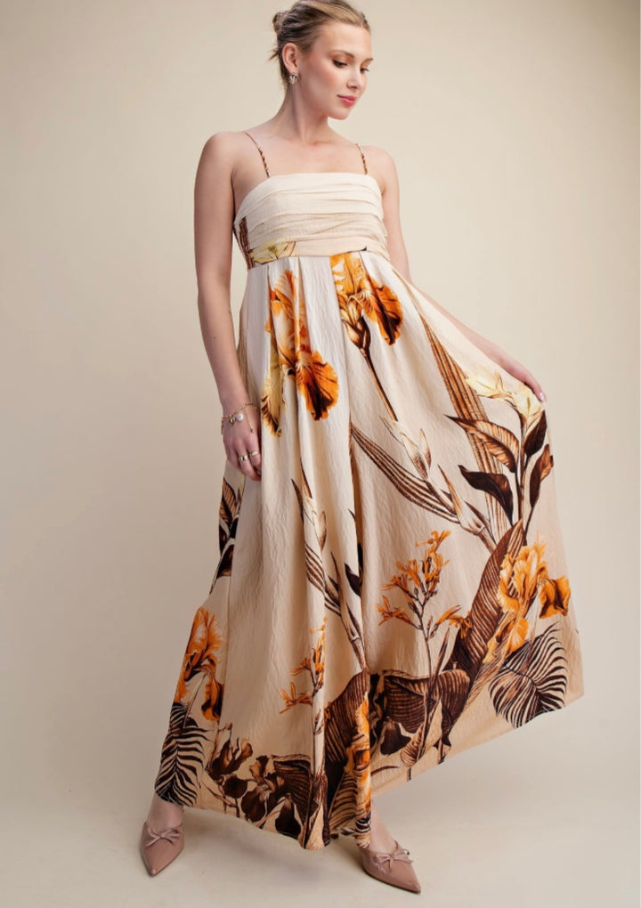 Marbella Pleated Floral Jumpsuit