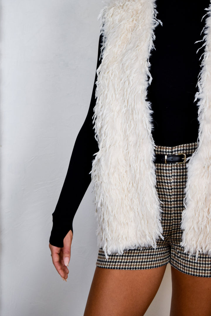 Fringe Fur Long Vest