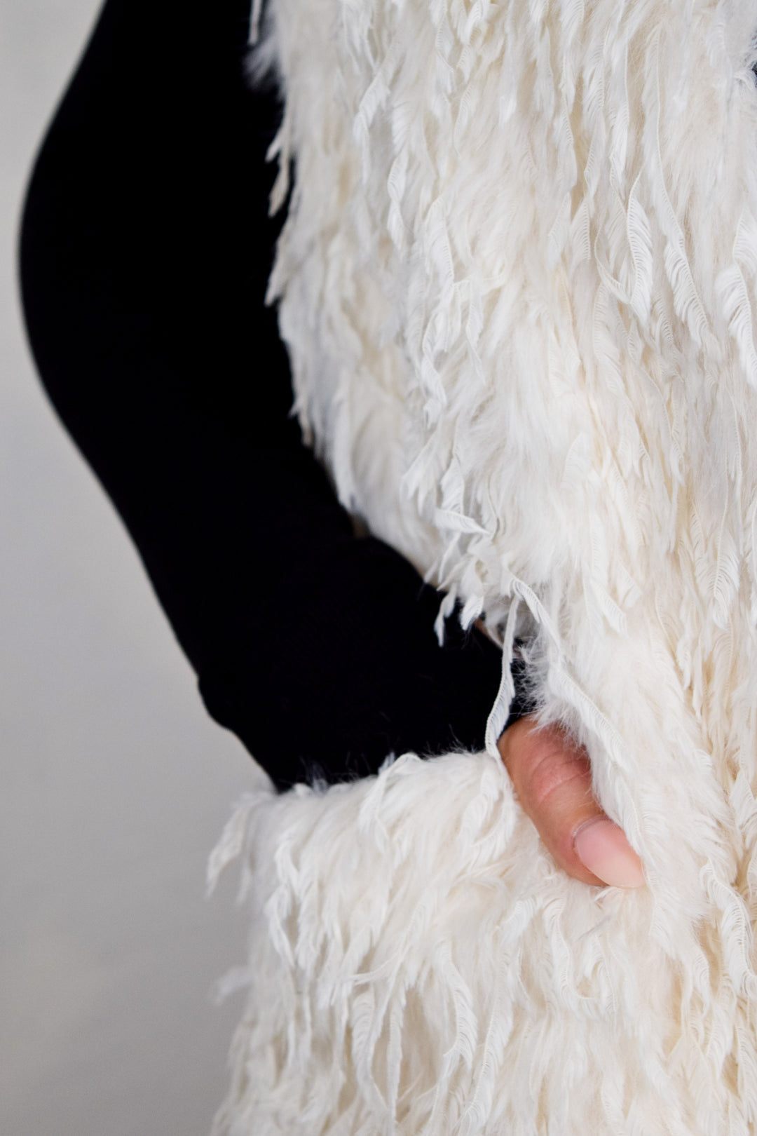 Fringe Fur Long Vest