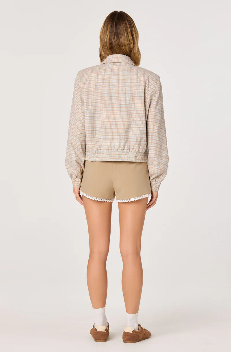 Reid Plaid Elastic Hem Jacket
