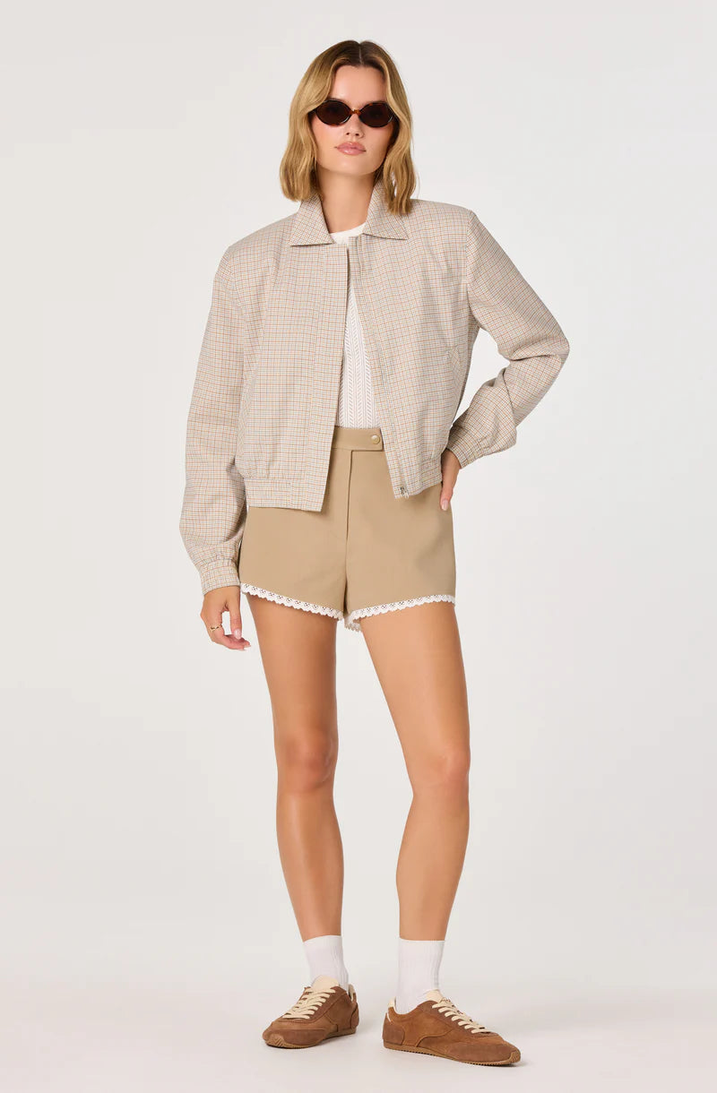 Reid Plaid Elastic Hem Jacket