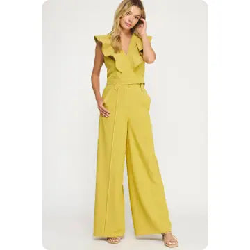 Kiwi Stitch Detail Wide Leg Trousers