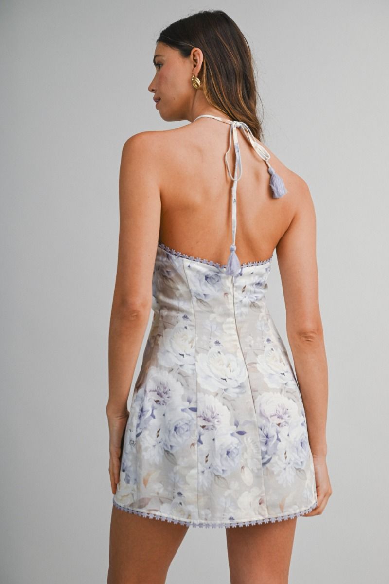 Lavella Floral Halter Mini Dress