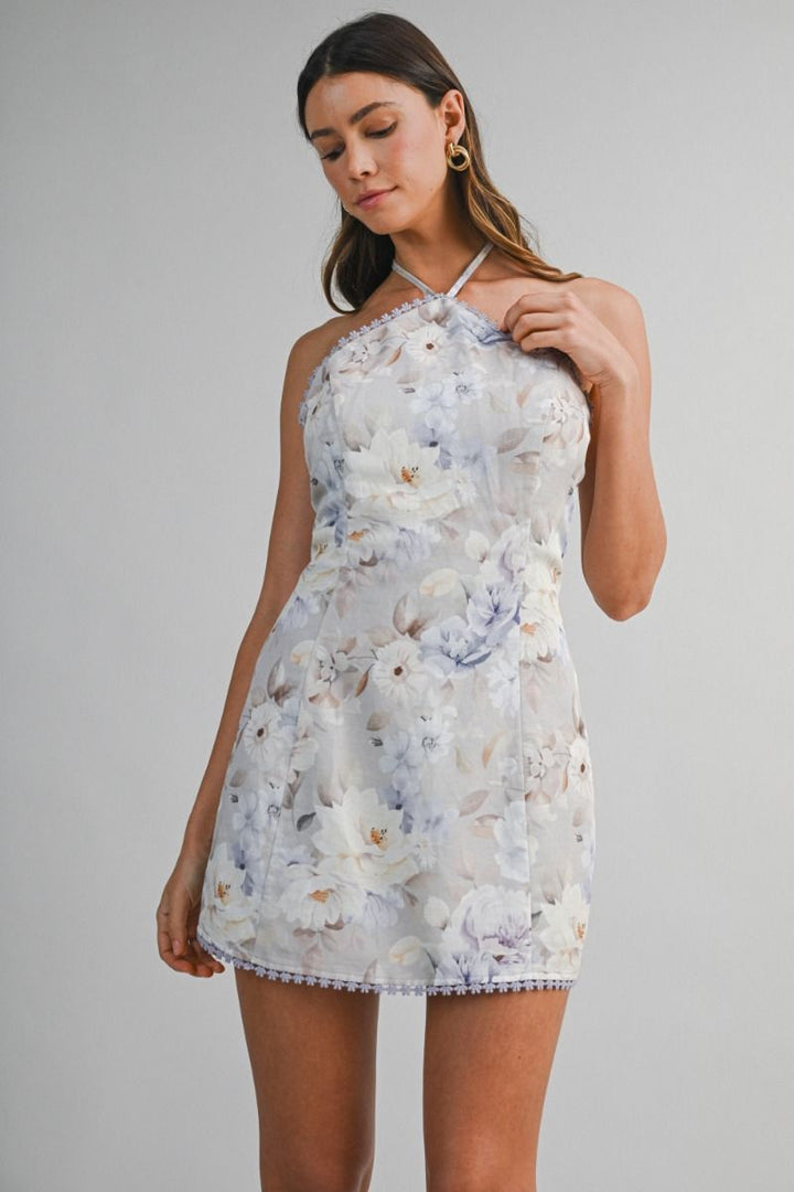 Lavella Floral Halter Mini Dress