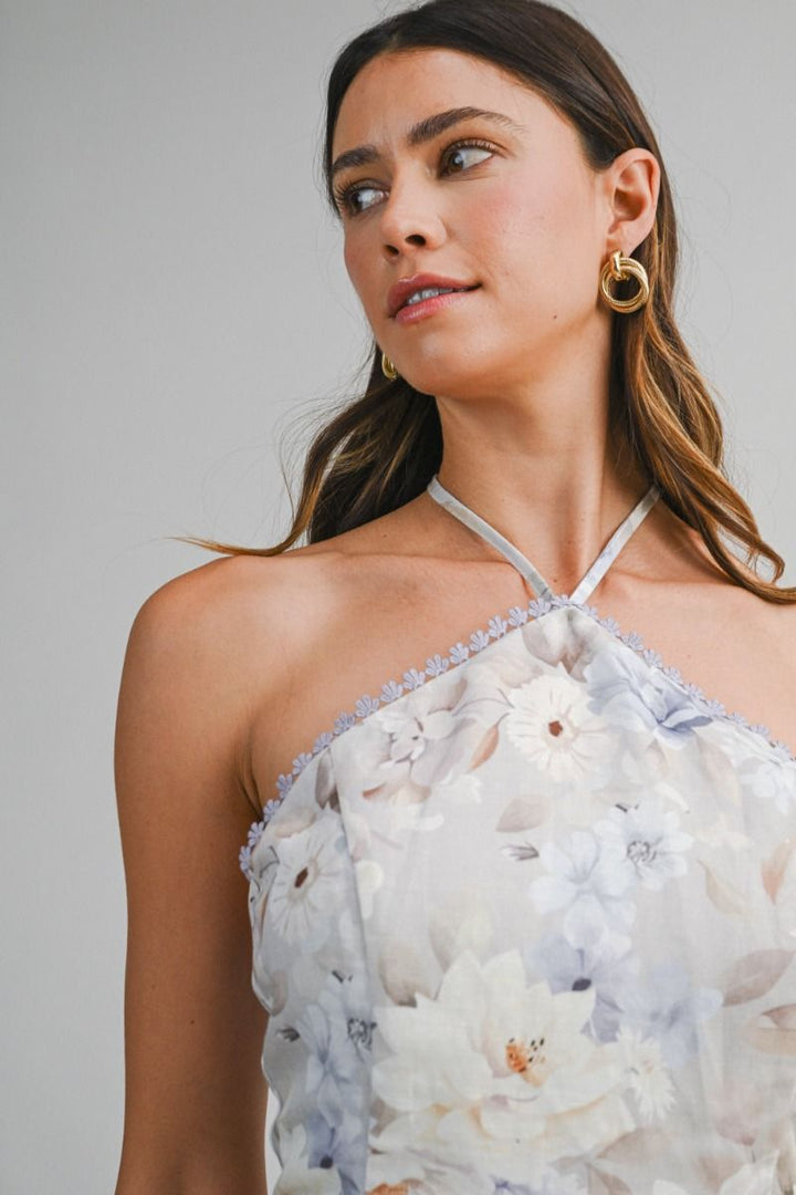 Lavella Floral Halter Mini Dress