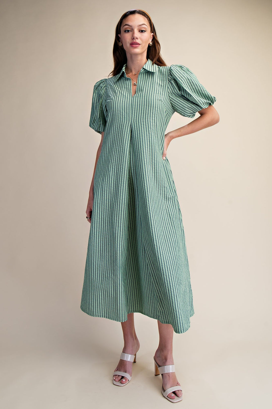 Capri Puff Sleeve Midi Dress