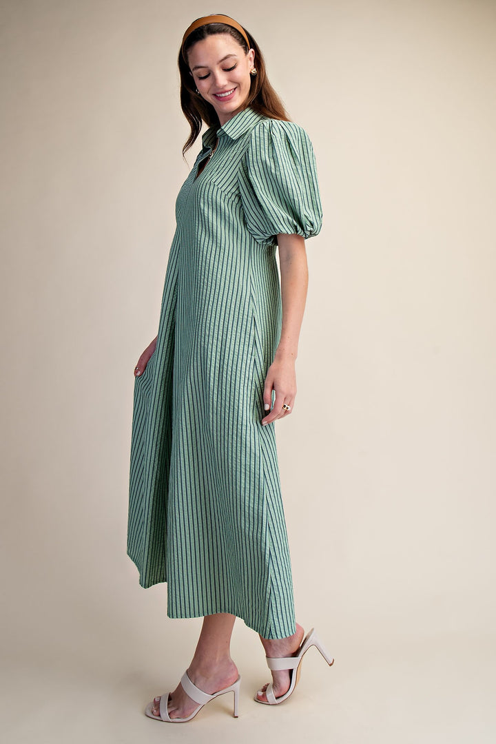 Capri Puff Sleeve Midi Dress