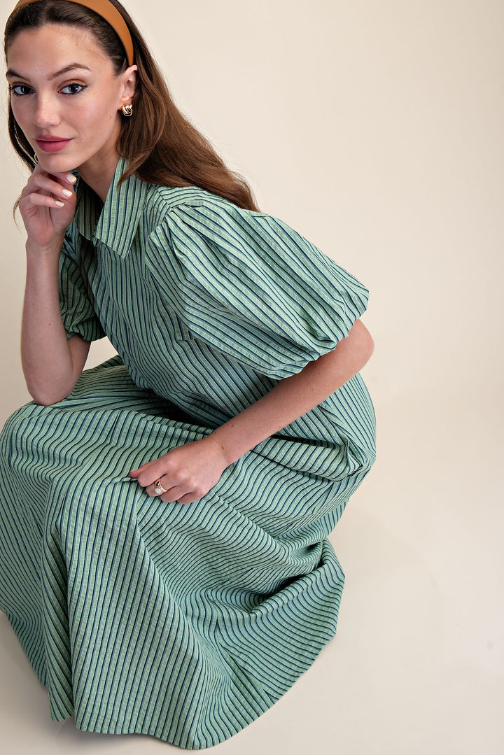 Capri Puff Sleeve Midi Dress