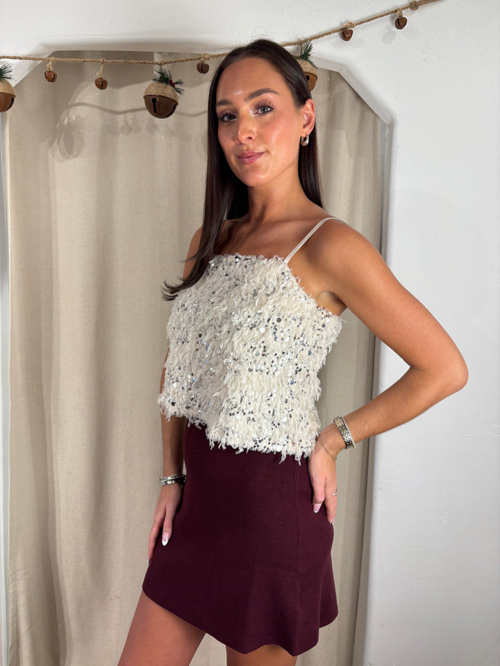 Blakelyn Sequin Feather Top