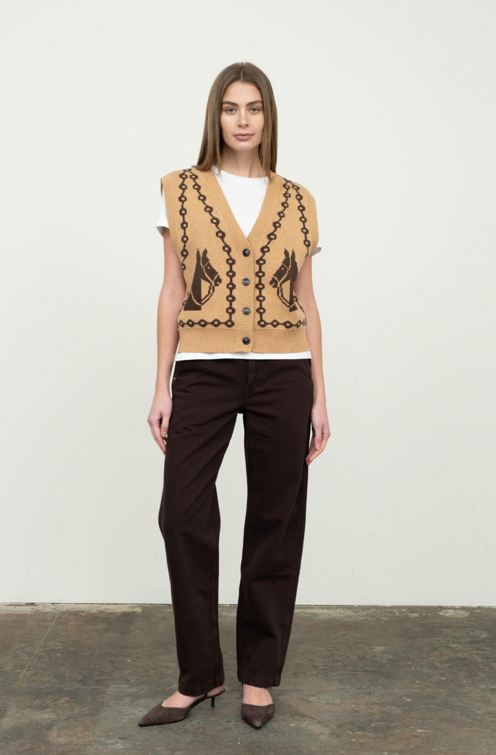 Jacquard Sleeveless Vest