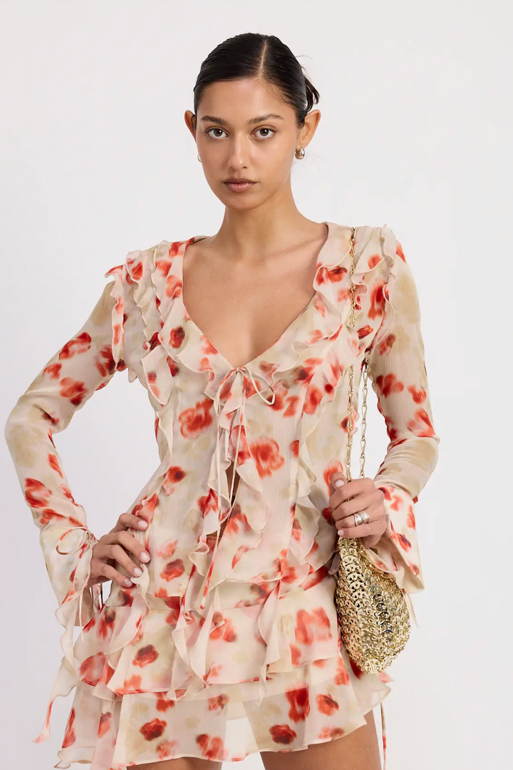 Ruffle Tie Blouse