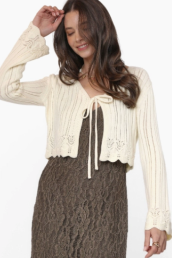 Chamomile Front-Tie Cardigan
