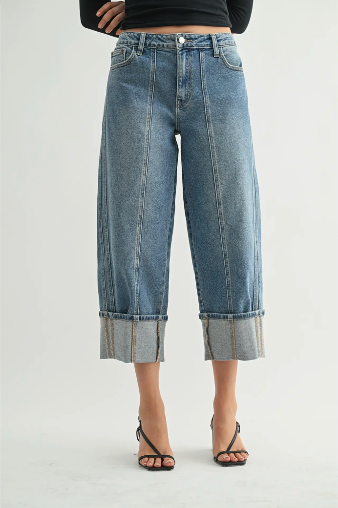 Cuffed Barrel Jean