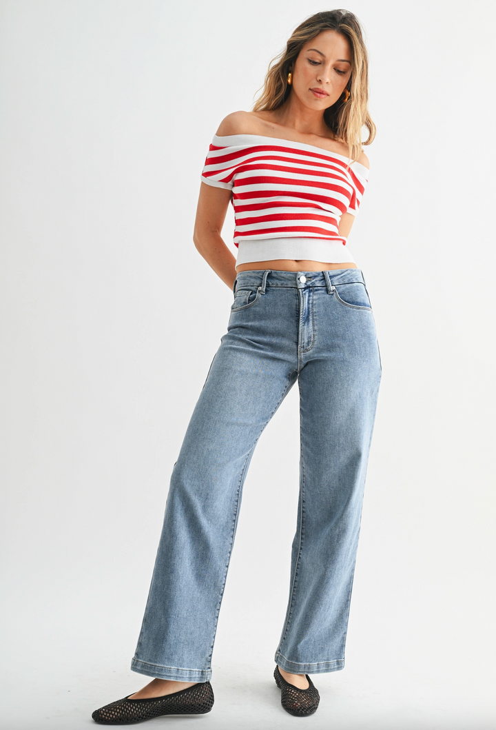 Slim Wide Leg Sweat Jean