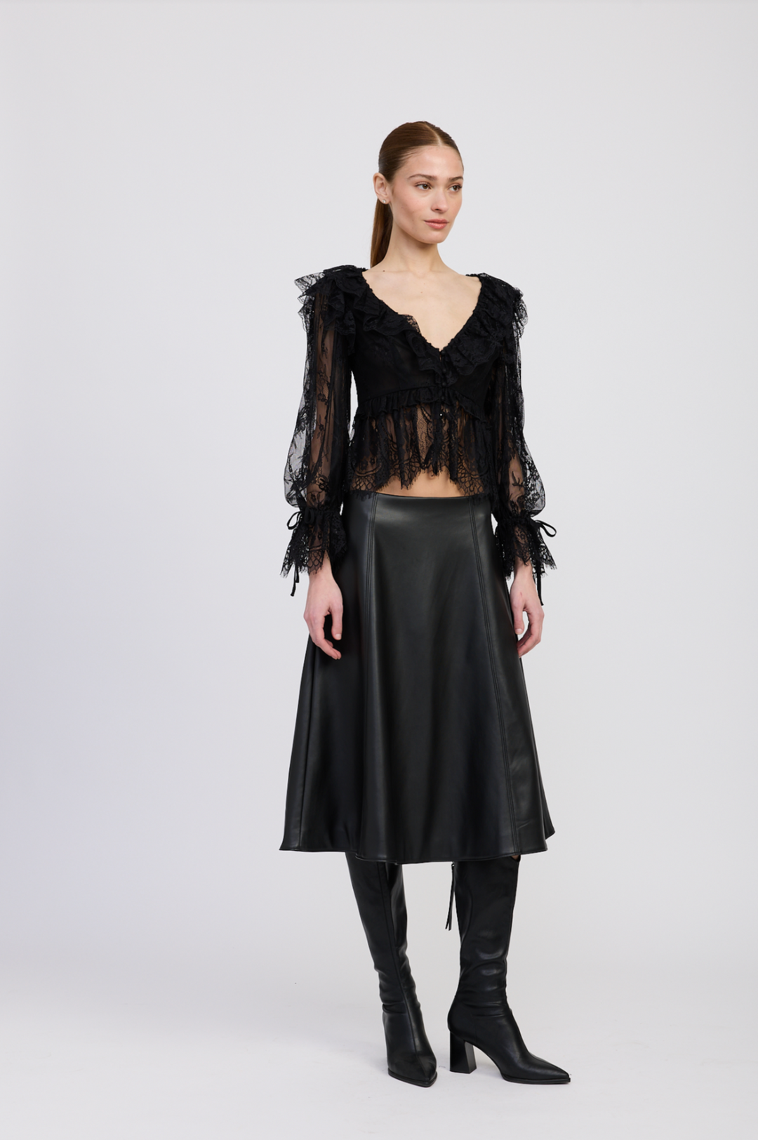 Peregrine lace peplum top
