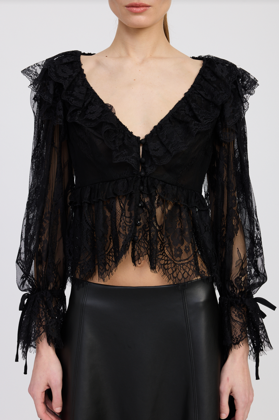 Peregrine lace peplum top