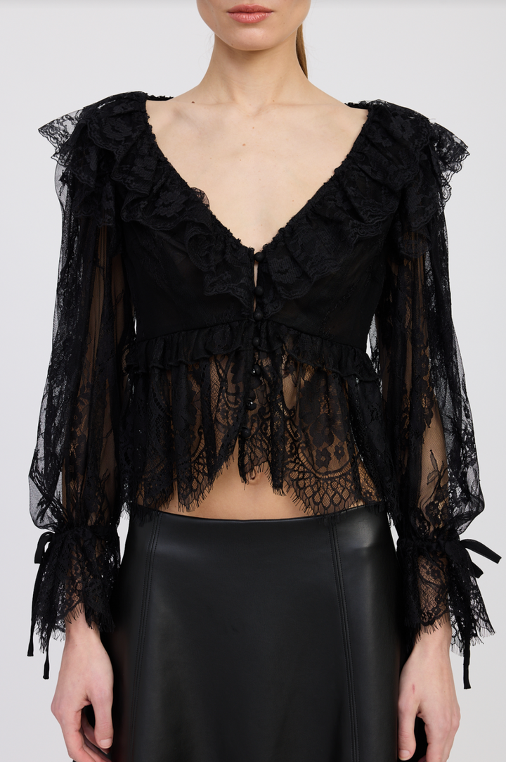 Peregrine lace peplum top
