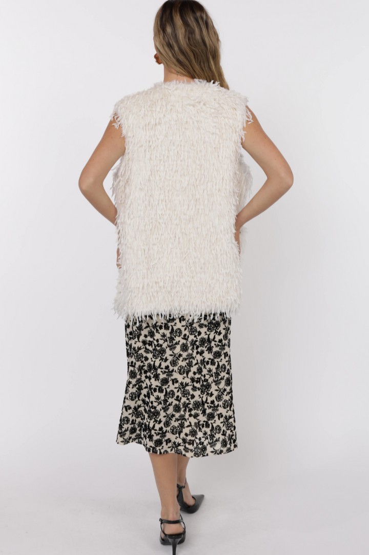Fringe Fur Long Vest