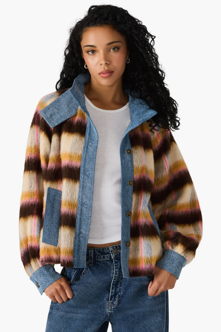 Kaylen Fur and Denim Jacket