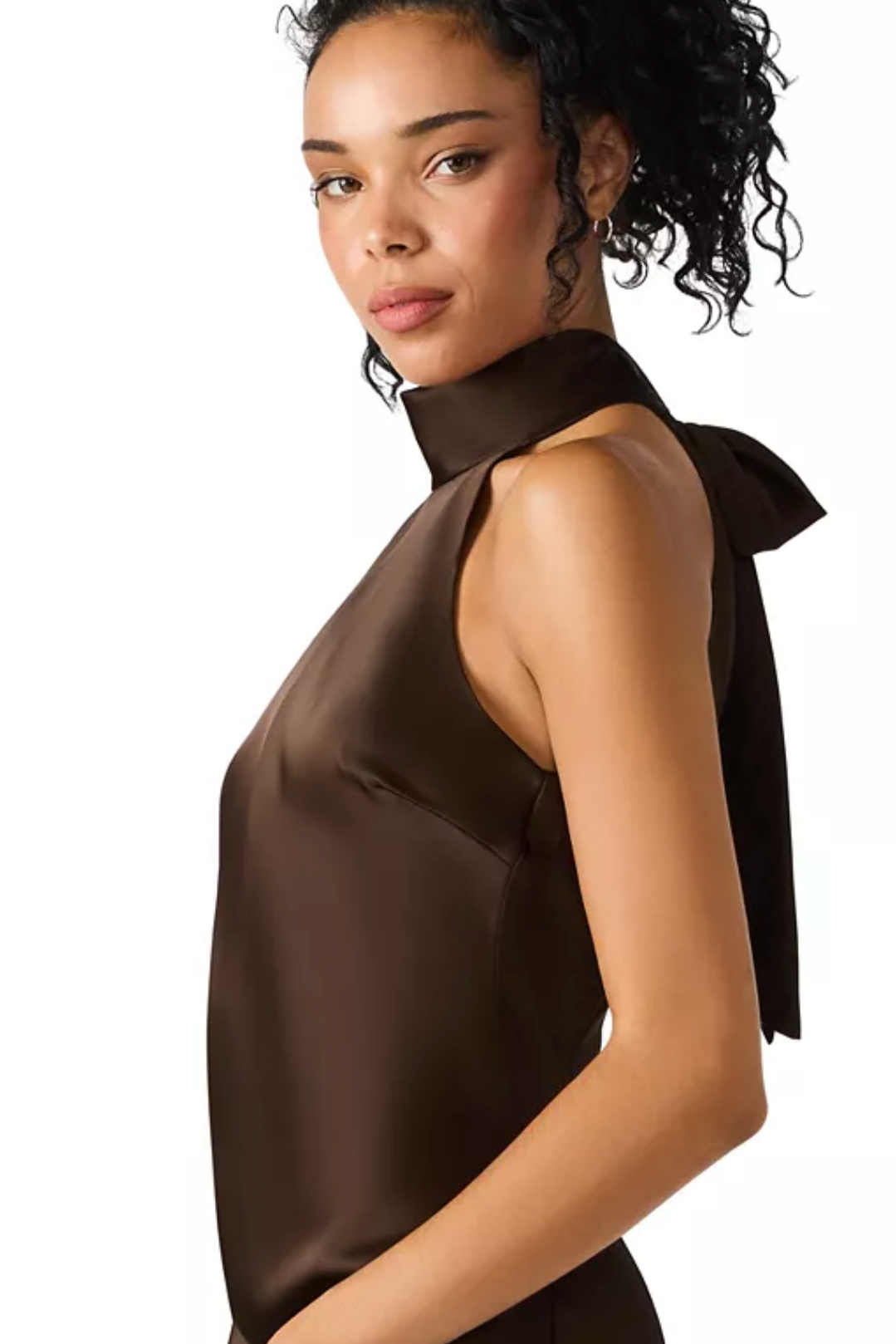 Lara Satin High Neck Maxi Dress