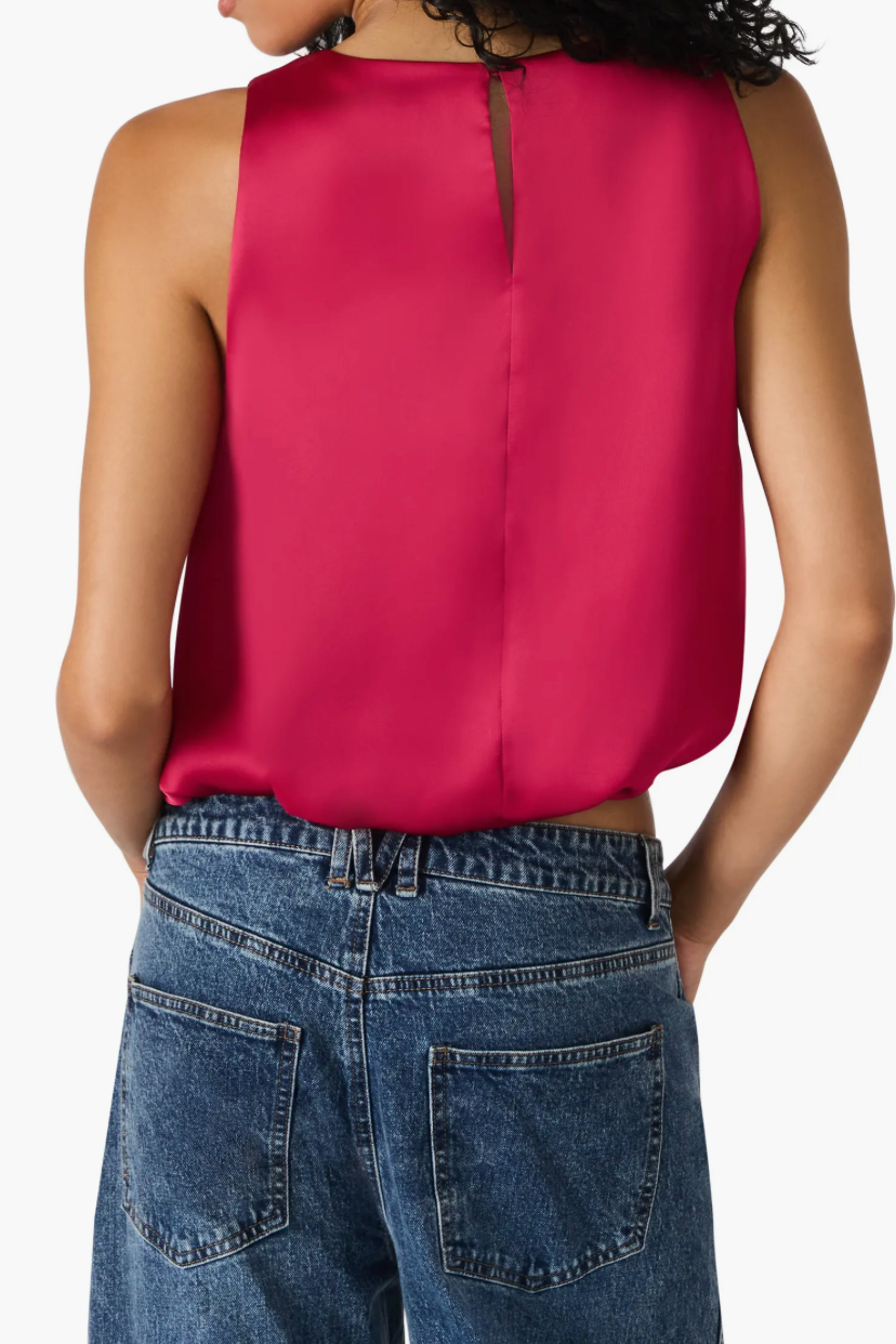 Yazmin High Neck Satin Crop Top