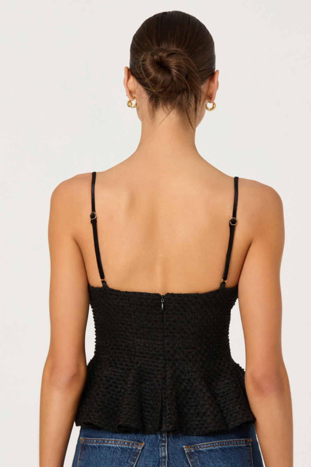 Paislee Tweed Peplum Top