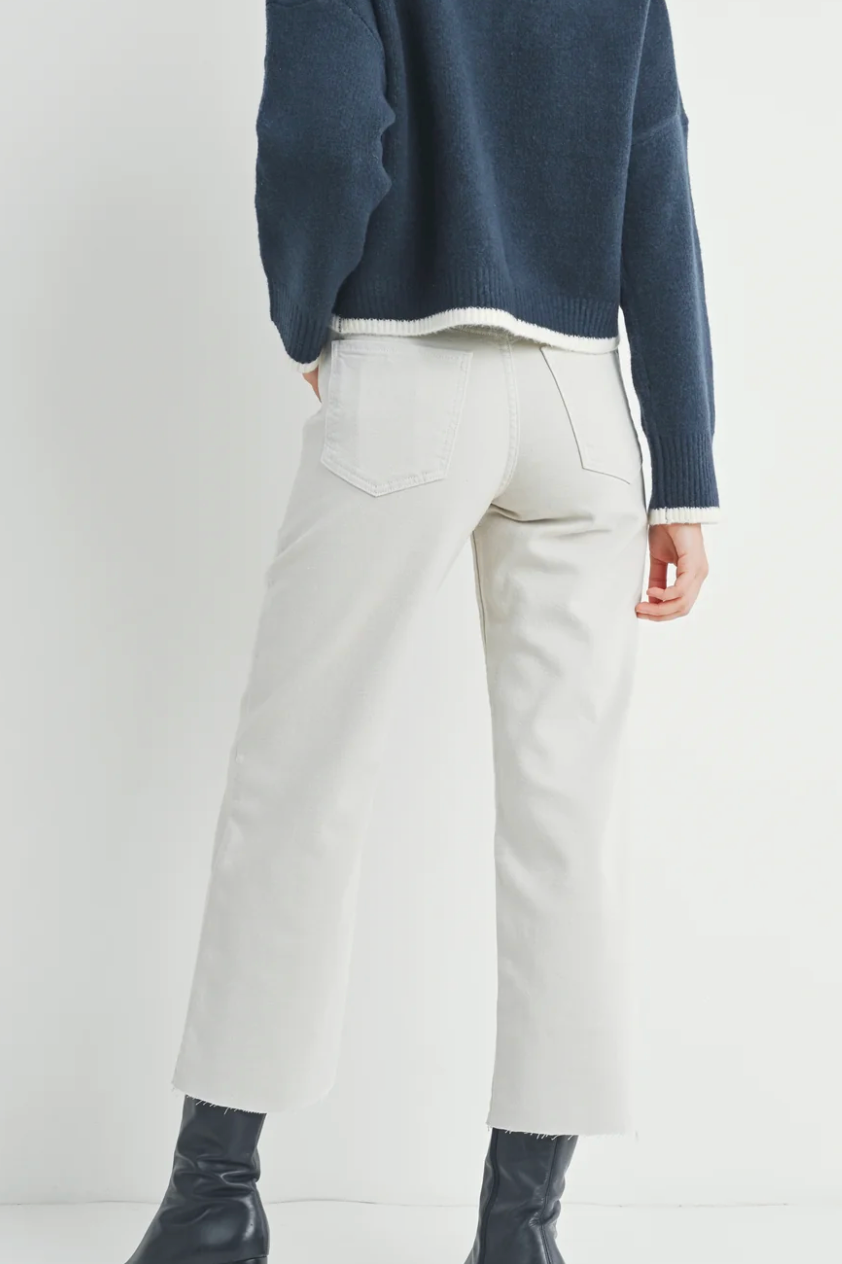 Emily Wide Leg Jeans - High Rise - Sea Salt