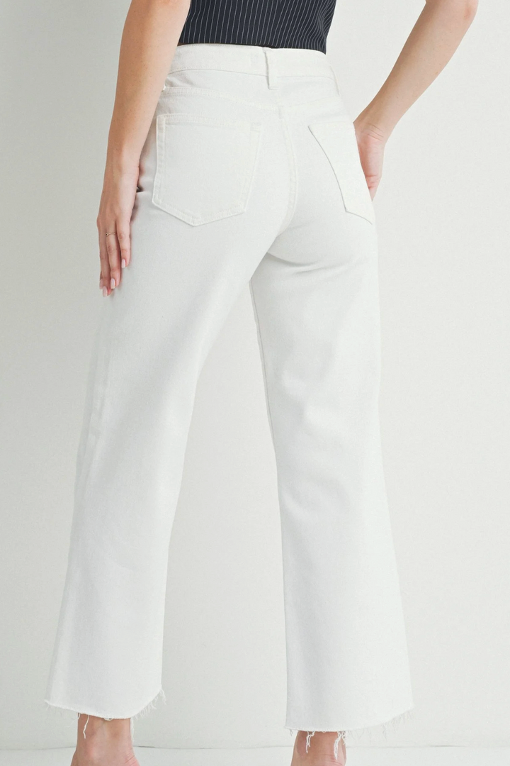 Jessica - Slim Wide Leg Jeans - White