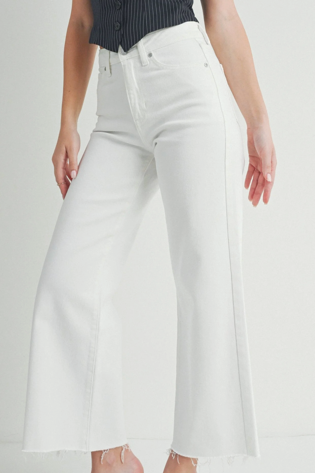 Jessica - Slim Wide Leg Jeans - White