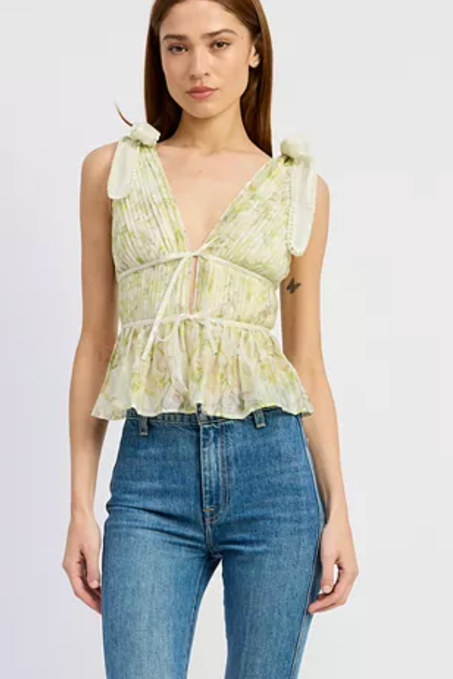 Lindy Pleated Peplum Top