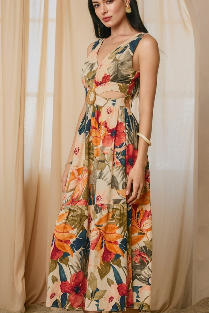 Bahamas Floral Midi Dress