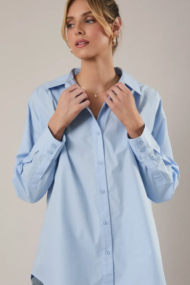 Stella Button Down Shirt - Blue