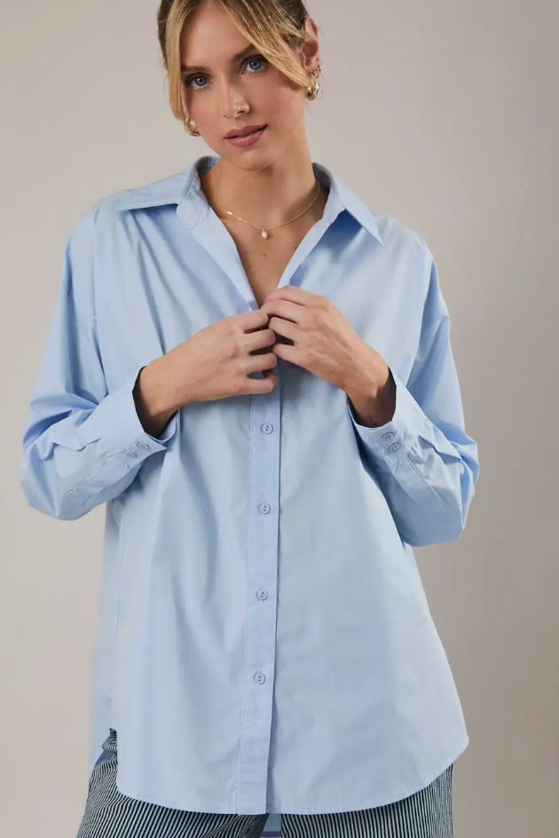 Stella Button Down Shirt - Blue