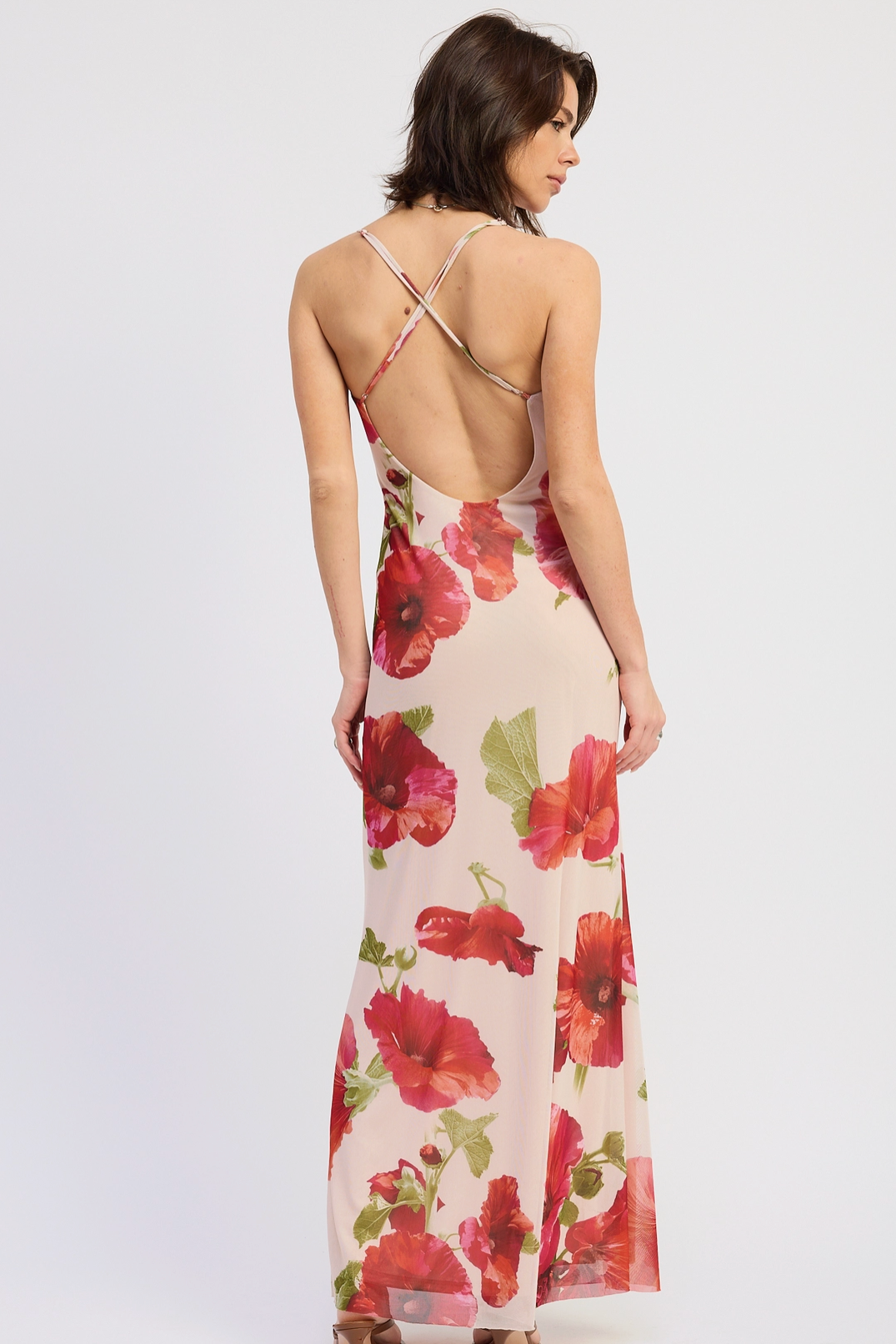 Penny Halter Cross Back Maxi Dress