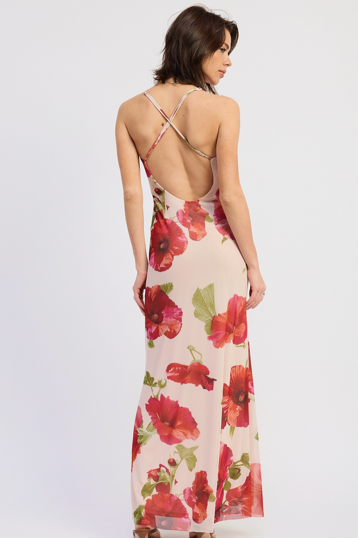 Penny Halter Cross Back Maxi Dress