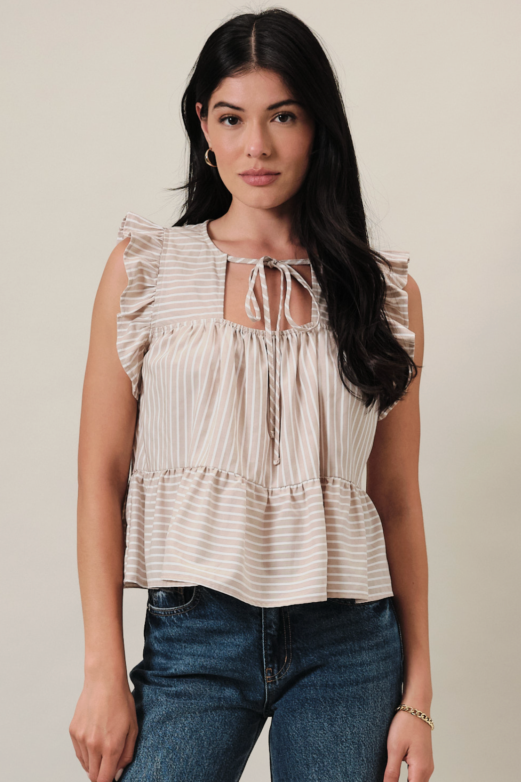 Claudia Ruffled Cap Sleeve Top