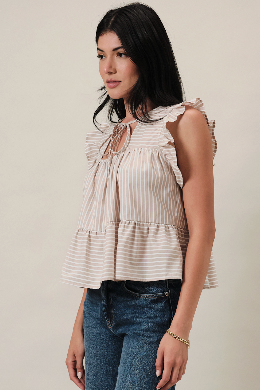 Claudia Ruffled Cap Sleeve Top