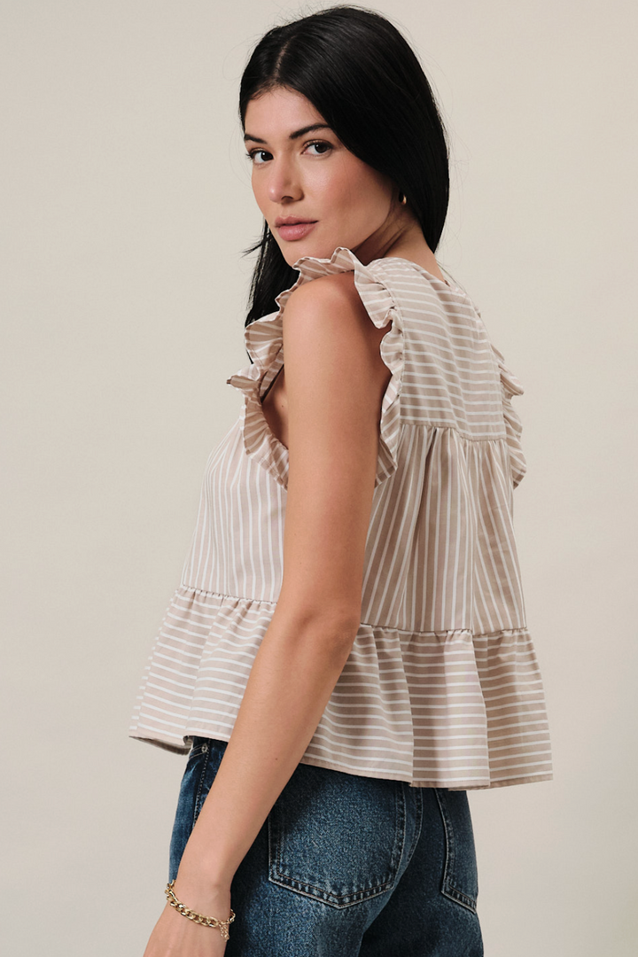 Claudia Ruffled Cap Sleeve Top