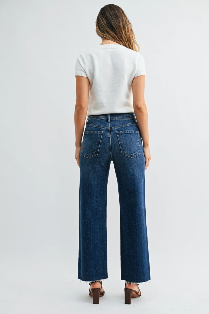 Annie - High Rise Utility Wide Leg - Dark Denim