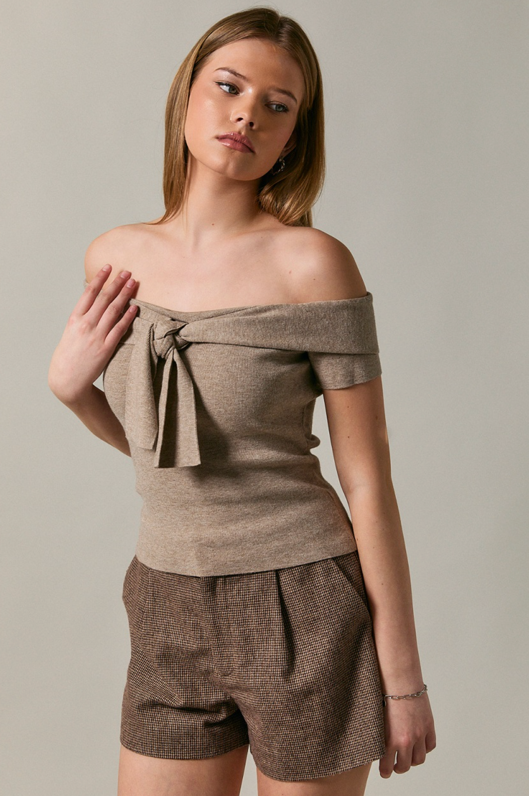 Callie Off Shoulder Bow Sweater