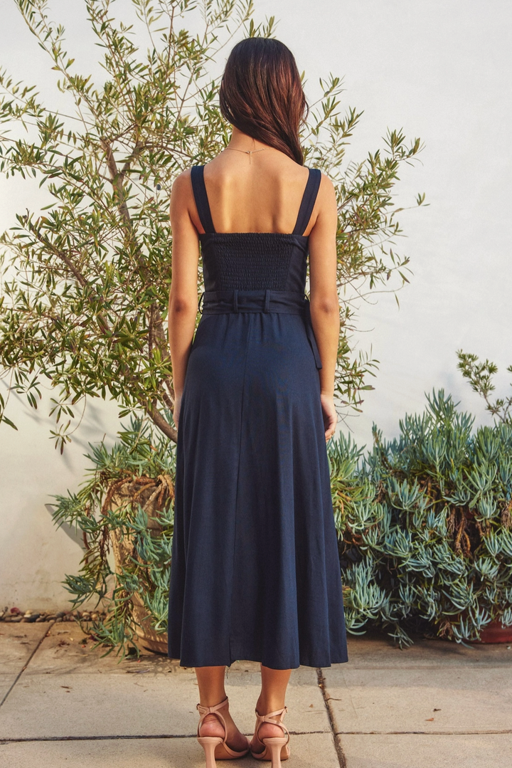 Willow Linen Midi Dress