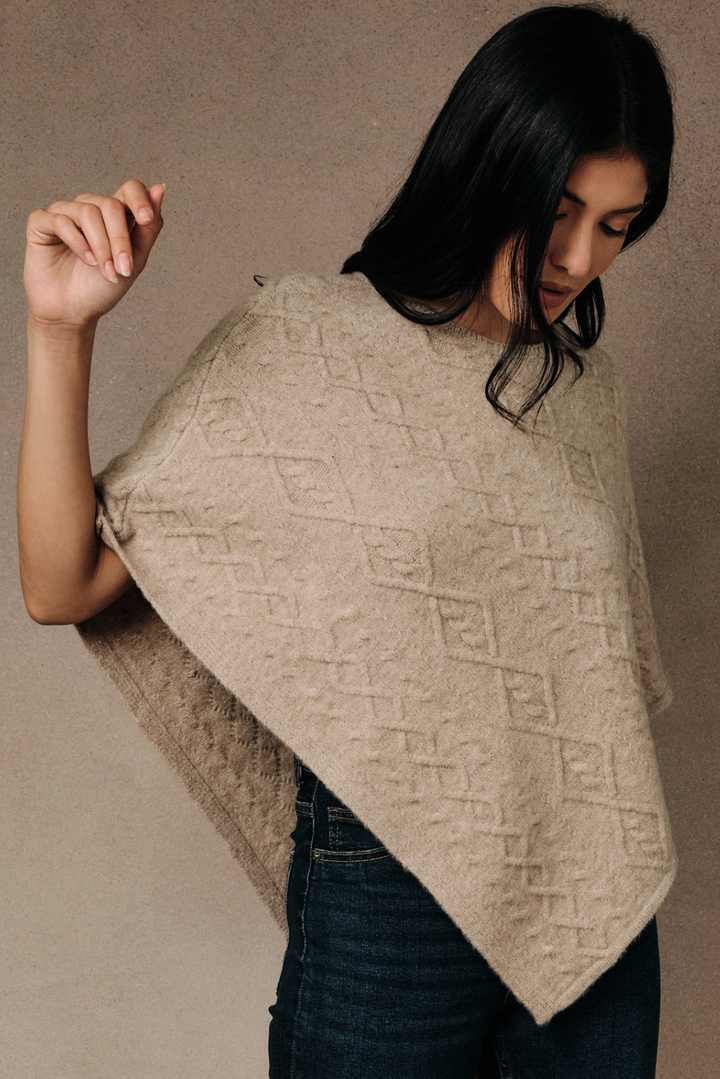 Ellen Cable Knit Poncho