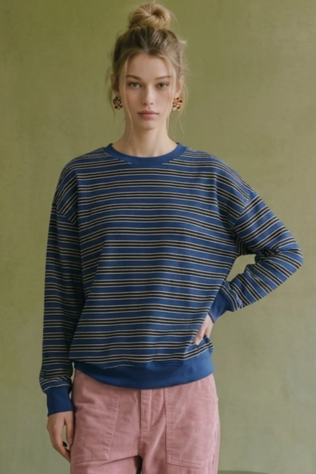 Ava Striped Sweatshirt