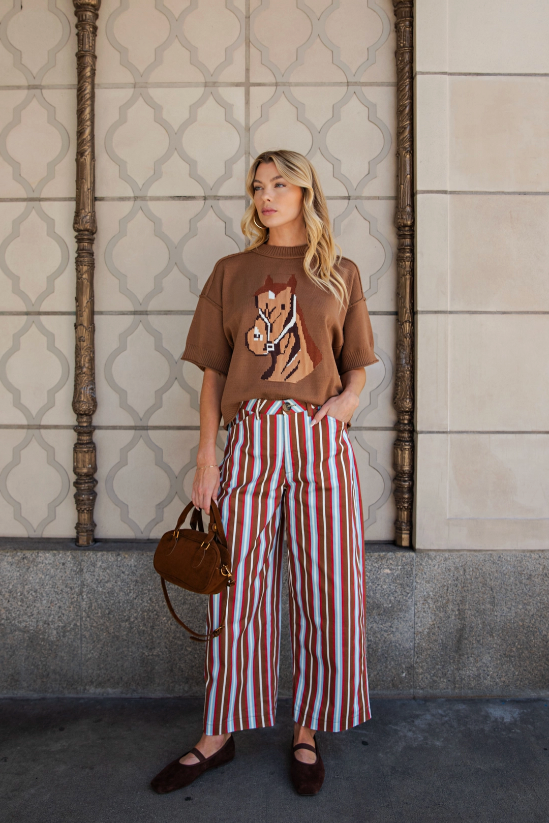 Nellie Striped Barrel Pants