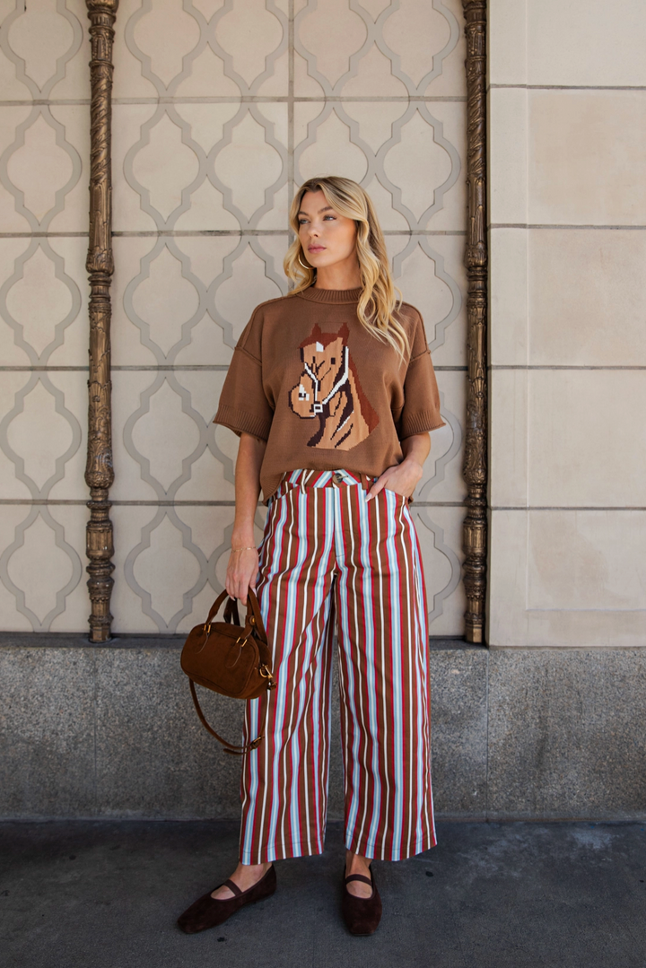 Nellie Striped Barrel Pants